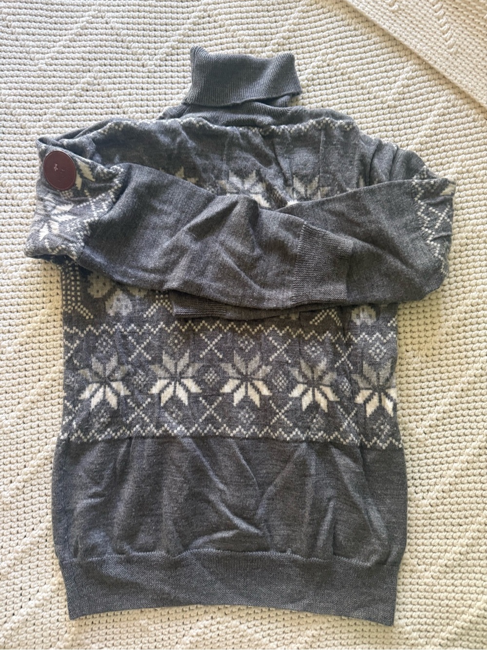 Gray Fair Isle Turtleneck Sweater - Women